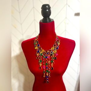 Multi-Colored Necklace with Rhinestones